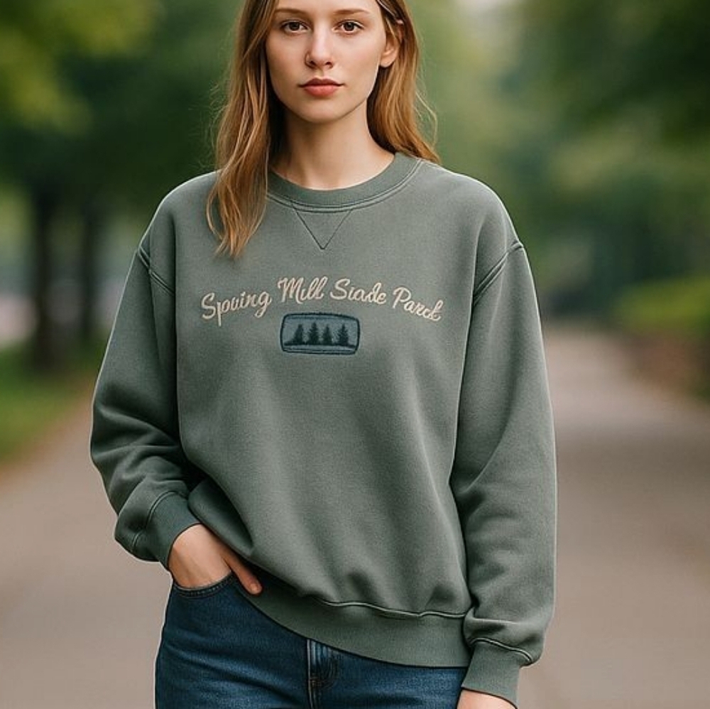 Vintage Spring Mill State Park Oversized Sweatshirt. Size Large